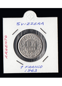 1963 - SVIZZERA 1 Franc  Argento Standing Helvetia Spl+